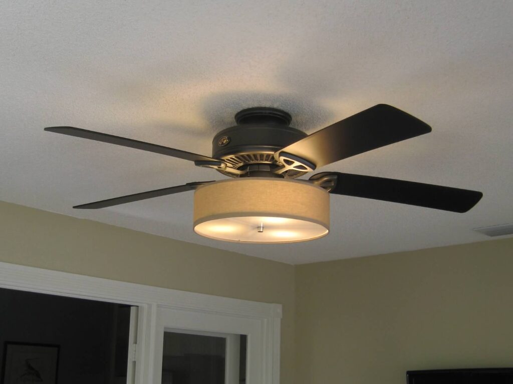 Low profile ceiling fans with lights