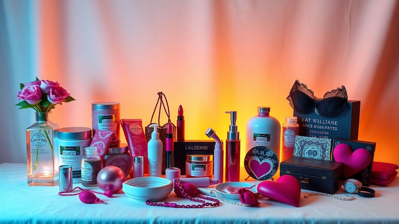 Colorful intimate products displayed beautifully for inspiration.